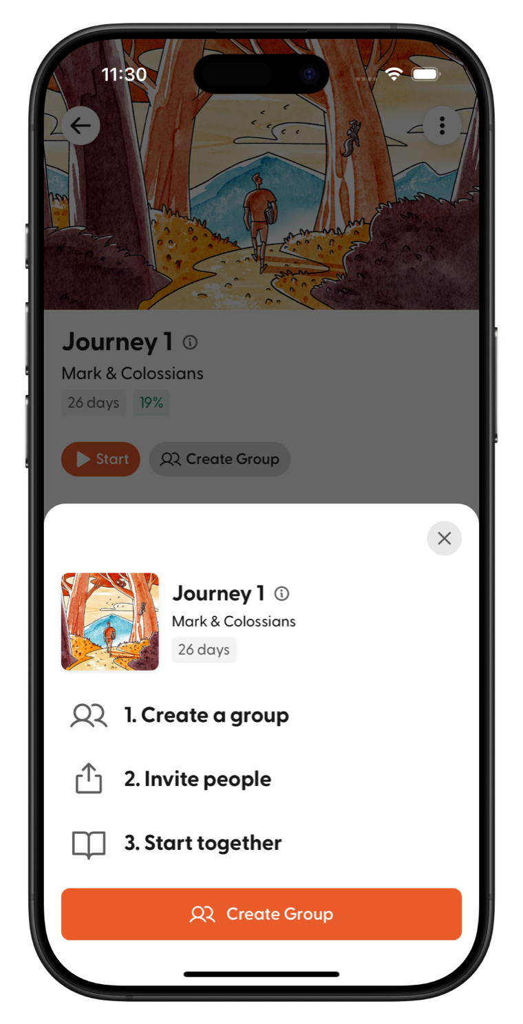 Creating a Through the Word Together group for a plan in the app