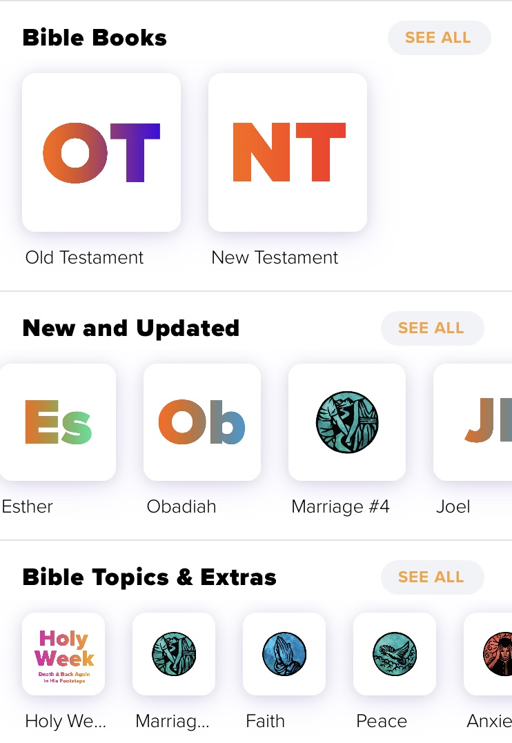 New and Updated Audio Guides are found on the Browse Page of the Through the Word App, just under the Bible Books.